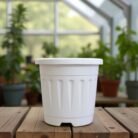 plastic nursery grow pot white
