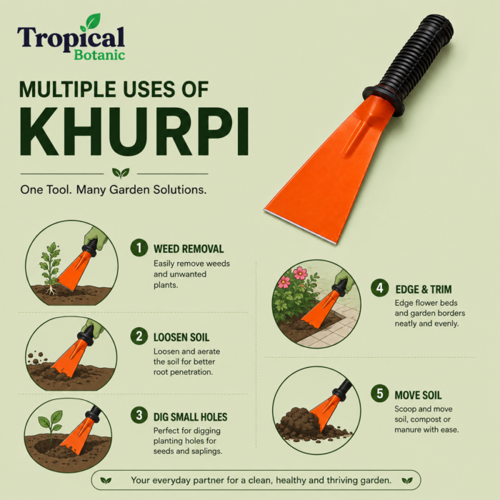 Uses premium khurpi tropical botanic