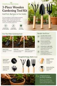 tropical botanic wooden tool kit